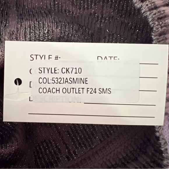 NWT Coach Signature C Purple Shimmer Beanie Hat Fall 2024 CK710 - Picture 6 of 6